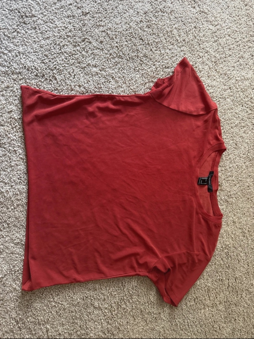 Forever 21 Red Crewneck sheer Tee